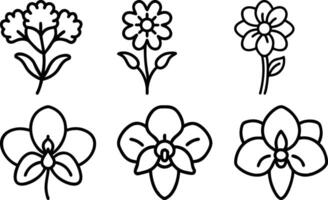 Handcrafted Floral Silhouette Set vector