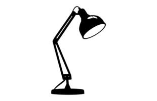 Desk Lamp Silhouette isolated on white background vector