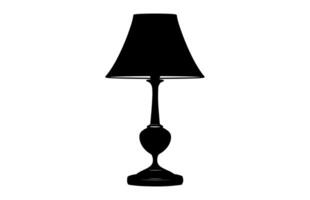 Table Lamp Silhouette Clipart isolated on a white background vector
