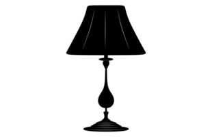 Table Lamp Silhouette Black Clipart isolated on a white background vector
