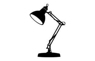 Modern Desk Lamp Silhouette isolated on white background vector