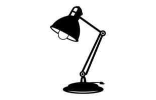 Desk Lamp Silhouette Clipart isolated on a white background vector