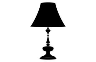 Table Lamp Black Silhouette isolated on a white background vector