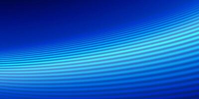 Glowing blue lines on deep blue background, curved light rays blur minimalist banner vector