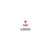 a combination of a cat logo and a suit uniform vector