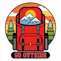 Summer Camp Patch Badge Design Featuring Forest and Camping Elements vector