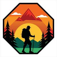 Fun and Colorful Summer Camp Patch Badge Illustration Design vector
