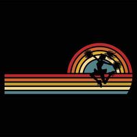 Cheerleading Art with Sunset Retro Background vector
