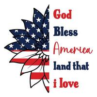 All American 4th of July Typography Design Featuring US Flag vector