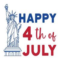 Bold All American 4th of July Typography with USA Independence Day Graphic vector