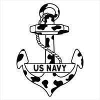 US Navy T-shirt with Typography and Naval Clipart Illustration Design vector
