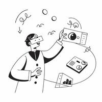 2D minimalize icon as Financial consultant advising clients on investment strategies concept as A icon illustration of a financial consultant in a modern office advising client Dynamics Set 4 vector