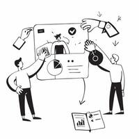 2D minimalize icon as Financial team collaborating on budget planning concept as A icon illustration of a financial team collaborating on budget planning using charts and digit Dynamics vector