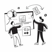 2D minimalize icon as Marketing team collaborating on a product launch concept as A icon illustration of a marketing team collaborating on a product launch using digital tools Dynamics Set 2 vector