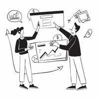 2D minimalize icon as Sales team collaborating in a virtual meeting concept as A icon illustration of a sales team collaborating in a virtual meeting using conferencing a Dynamics Set 2 vector