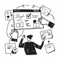 2D minimalize icon as Remote team collaborating on a software development project concept as A icon illustration of a remote team collaborating on a software development projec Dynamics Set 2 vector