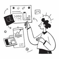 2D icon as Financial consultant advising clients on investment strategies concept as A icon illustration of a financial consultant in a modern office advising clients on invest Dynamics vector