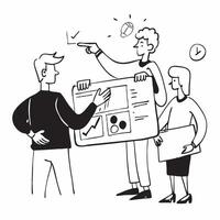 2D icon as Financial planner presenting retirement strategies concept as A icon illustration of a financial planner presenting retirement strategies to clients using charts and Dynamics vector