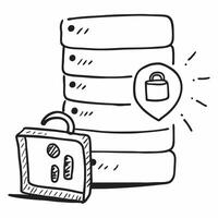 2D icon as Secure database icon with a database symbol and lock concept as icon illustration of a secure database icon with a database symbol and lock emphasizing the importanc Dynamics vector