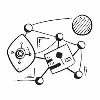 2D icon as Secure network icon with interconnected nodes concept as icon illustration of a secure network icon with interconnected nodes representing the importance of network Dynamics vector