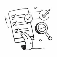 2D icon as Security audit icon with a checklist and magnifying glass concept as icon illustration of a security audit icon with a checklist and magnifying glass highlighting th Dynamics vector