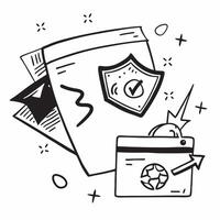 2D icon as Security breach icon with a broken shield concept as icon illustration of a security breach icon with a broken shield representing a systems vulnerability to cyber a Dynamics vector