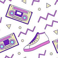 80s neon seamless pattern with glowing elements and vibrant contrasts for modern designs concept as Glowing 80s neon pattern with vibrant contrasts ideal for modern and eye catchin Dynamics vector