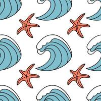 Abstract summer waves seamless pattern with artistic wave shapes and vibrant hues for creative beach designs concept as Artistic summer wave pattern with abstract shapes and vibran Dynamics vector