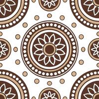 Aboriginal Dot Art seamless tile pattern with earthy tones and traditional motifs for authentic decor concept as Earthy toned Aboriginal dot art patterns arranged seamlessly for au Dynamics vector