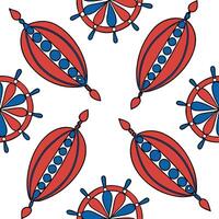 African Maasai beaded patterns and vibrant colors seamless tile pattern with bold reds and blues for cultural decor concept as Bold red and blue Maasai beaded patterns arranged sea Dynamics vector