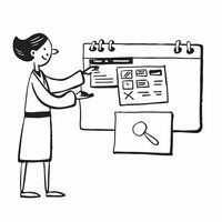 Administrative assistant with email calendar concept as An administrative assistants profile blended with an email calendar symbolizing organization and scheduling through emails Dynamics vector