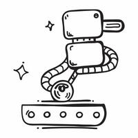 AI algorithm and conveyor belt concept as An AI algorithm icon paired with a conveyor belt symbolizing the role of AI in optimizing manufacturing processes ideal for isolated vecto Dynamics vector