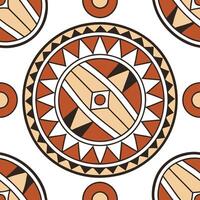 African tribal geometric seamless tile pattern with earthy tones and bold shapes for cultural home decor concept as Earthy toned African tribal geometric shapes arranged seamlessly Dynamics vector