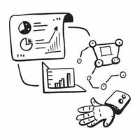 AI algorithm and financial analytics concept as An AI algorithm icon paired with financial analytics symbolizing the analytical power of AI in financial data interpretation perfect Dynamics vector