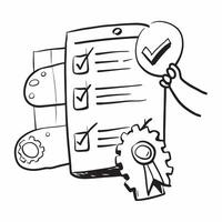 AI algorithm and quality checklist concept as An AI algorithm icon paired with a quality checklist symbolizing the use of artificial intelligence in automating quality assurance pr Dynamics vector
