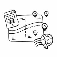 AI algorithm and travel map concept as An AI algorithm icon paired with a travel map symbolizing the use of AI in optimizing travel routes and destinations perfect for isolated vec Dynamics vector