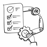 AI automation and quality control checks concept as An AI automation icon paired with a quality control checks icon symbolizing the role of AI in automating quality control process Dynamics vector