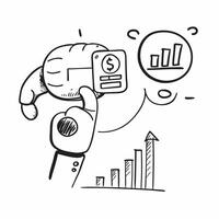 AI brain and financial graph concept as An AI brain icon paired with a financial graph symbolizing the analytical power of AI in financial forecasting perfect for isolated icon d Dynamics vector