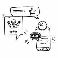 AI chatbot and quality feedback concept as An AI chatbot icon paired with a quality feedback icon representing the use of AI in collecting and analyzing quality feedback ideal for Dynamics vector