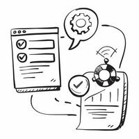 AI chatbot and quality monitoring concept as An AI chatbot icon paired with a quality monitoring icon representing the use of AI in real time quality monitoring ideal for isolated Dynamics vector