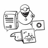 AI chatbot and travel destination concept as An AI chatbot icon paired with a travel destination icon representing the integration of AI in discovering and managing travel destinat Dynamics vector