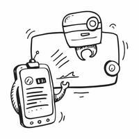 AI chatbot and travel agency concept as An AI chatbot icon paired with a travel agency icon representing the integration of AI in enhancing travel agency services perfect for isola Dynamics vector