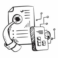 AI chip and financial report concept as An AI chip icon paired with a financial report representing the integration of AI hardware in financial data processing ideal for isolated v Dynamics vector