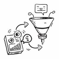 AI chatbot and sales funnel concept as An AI chatbot icon paired with a sales funnel representing the integration of AI in managing and optimizing sales funnels perfect for isolate Dynamics vector