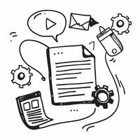 AI content curation and blog management concept as An AI content curation icon paired with a blog management icon representing the use of AI in managing and curating blog content i Dynamics vector