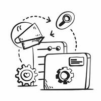 AI data processing and campaign management concept as An AI data processing icon paired with a campaign management icon representing the role of AI in managing and optimizing marke Dynamics vector