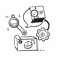 AI machine vision and product inspection concept as An AI machine vision icon paired with a product inspection icon representing the use of AI in visual inspection of manufactured Dynamics vector