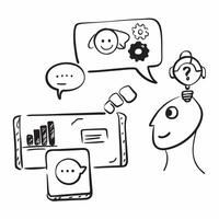 AI natural language processing and customer service concept as An AI natural language processing icon paired with a customer service icon representing the use of AI in enhancing cu Dynamics vector