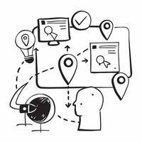 AI personalization and customer journey concept as An AI personalization icon paired with a customer journey icon representing the role of AI in personalizing marketing strategies Dynamics vector