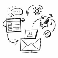 AI personalization and email marketing concept as An AI personalization icon paired with an email marketing icon representing the role of AI in personalizing email campaigns perfec Dynamics vector